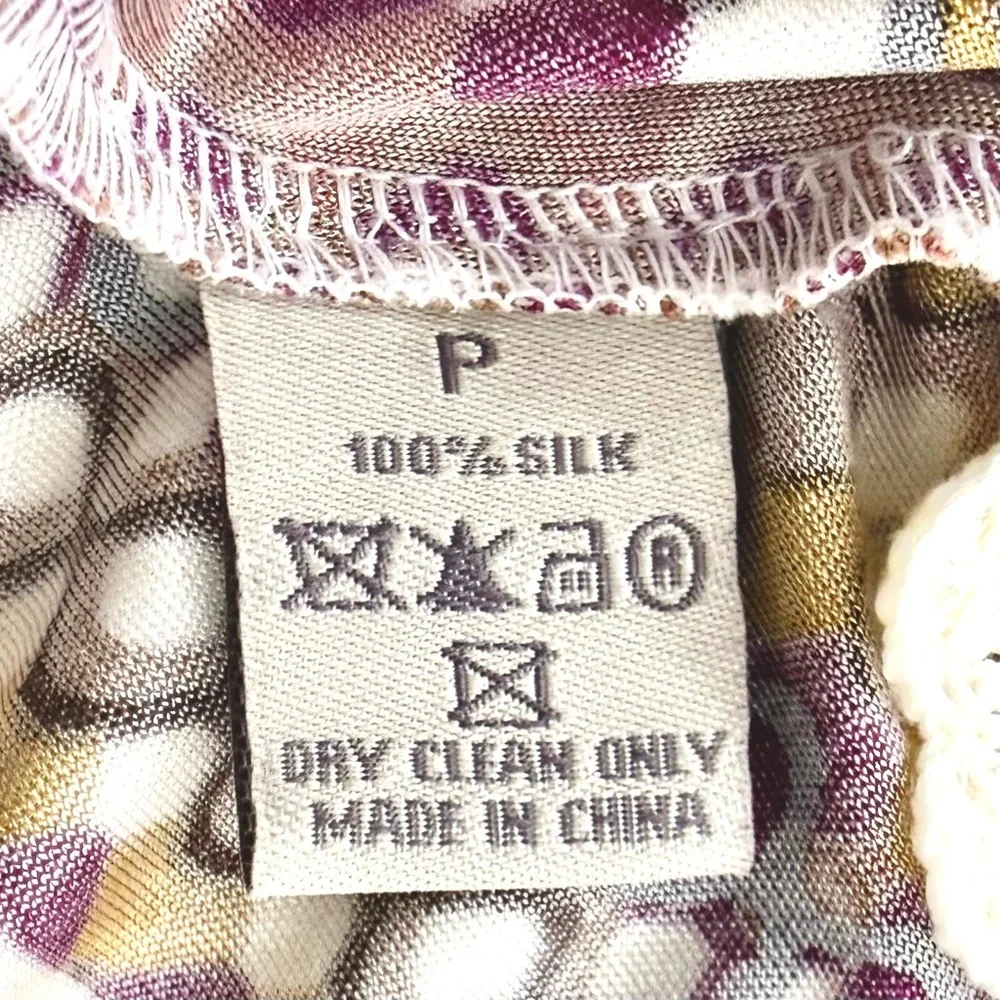 Rare Vintage "By Francine" 100% Silk Mini Skirt - Artisan Geometric Print Size S - Picture 6 of 7